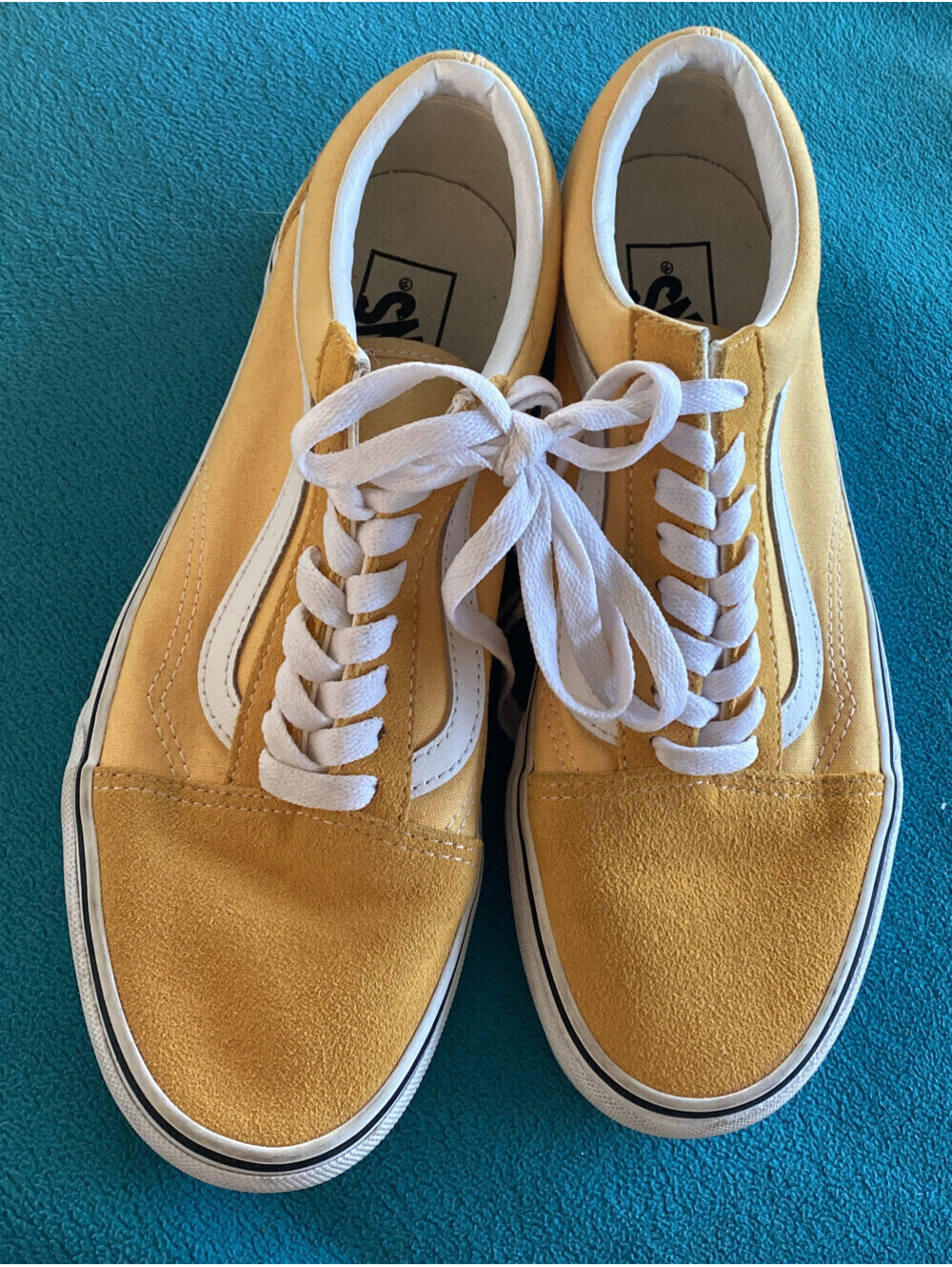 Unisex 2 tone old skool vans yellow White Strip men’s 8/womens 9,5
